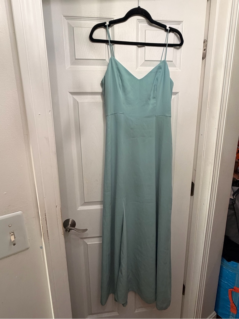J. Crew Seafoam Green Spaghetti Strap Maxi Dress